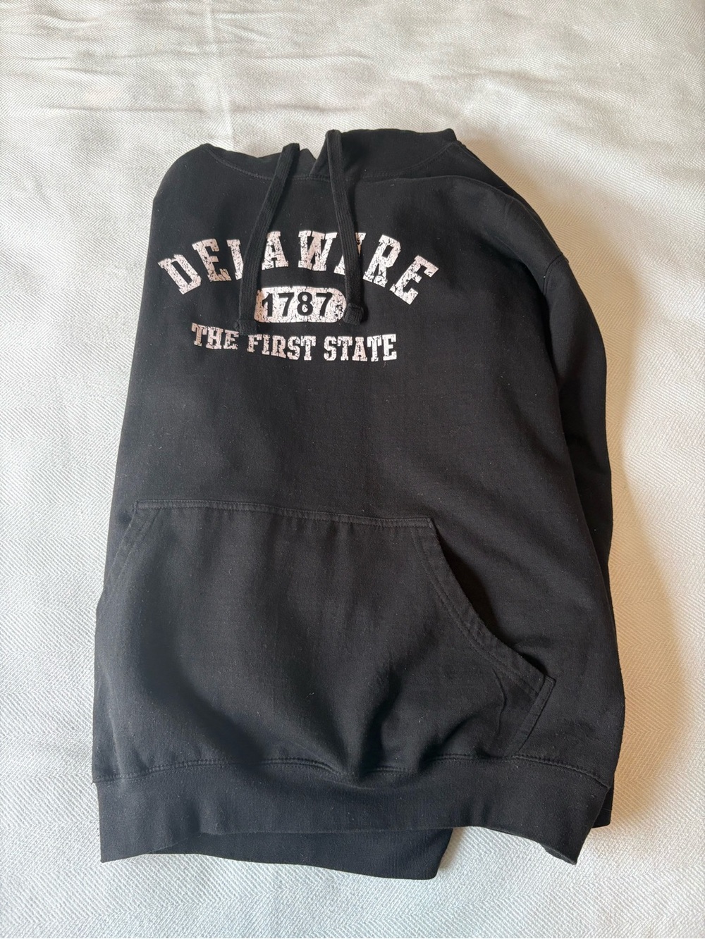 Delaware 1787 The First State Black Hooded Sweatshirt